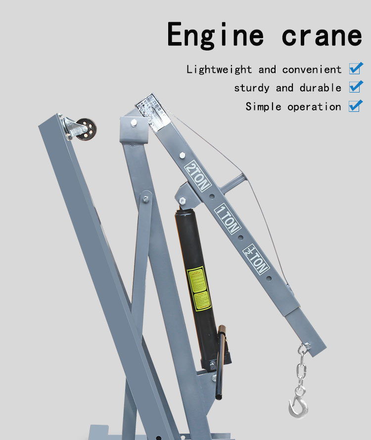 Movable Small Crane Manual Hydraulic Foldable Car Engine Hoist Small Manual Hydraulic Lifting Crane