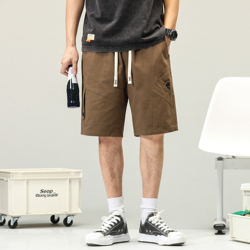 Japanese-Style Simple Loose Drapey Suit Shorts for Men and Couples, Solid Color Summer Casual Straight Cotton Knee-Length Shorts Japanese-Style Simple Loose Drapey Suit Shorts for Men and Couples, Solid Color Summer Casual Straight Cotton Knee-Length Shorts