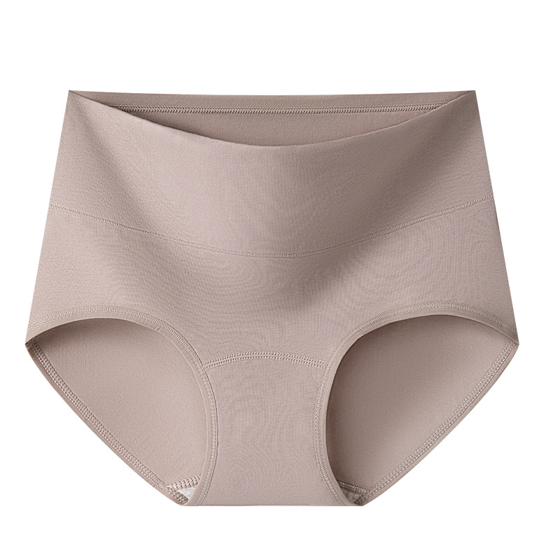 50 bragas de algodón de color de cintura alta entrepierna larga 10A entrepierna antibacteriana entrepierna de algodón tipo A algodón anti-pellizco cadera calzoncillos para mujer