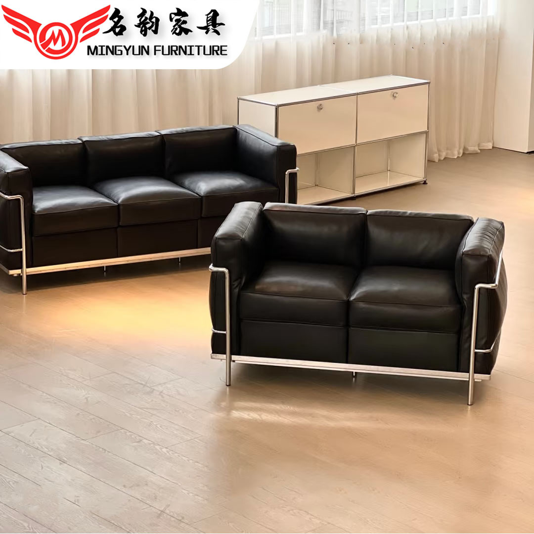 Lc2 Sofa Clothing Store Simple Genuine Leather Sofa Le Corbusier Bauhaus Mid-Century Style Designer Single Sofa