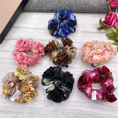 媽媽頭繩頭花發繩發圈皮筋頭繩扎馬尾頭飾品丸子頭盤發大腸圈女