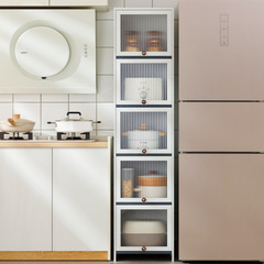 帶門縫隙櫃夾縫收納櫃家用零食客廳多層儲物柜子廚房窄縫隙置物架