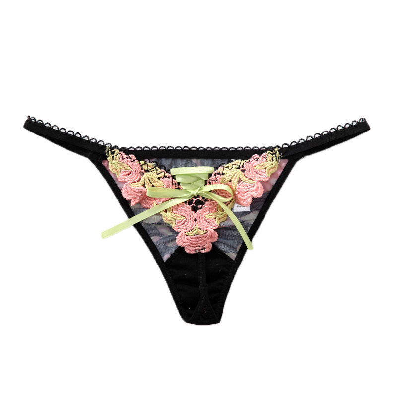 Comercio exterior original único encaje estampado damas moda sexy sin costuras bragas rosa tanga pantalones T mujer una línea