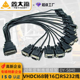 双层VHDCI68转16口RS232串口线PCI-6229控制设备数据采集卡线缆