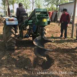 拖拉机挖坑机农用四轮带挖坑机果园植树打坑机图片视频批发零售