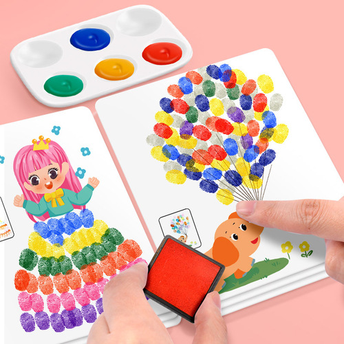 Fuyang Angel Children's Finger Painting Water-Soluble Baby Painting Scribbling Material Set Kindergarten Ink Painting 