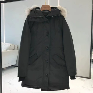 跨境外贸05女款燕尾服羽绒服同款冬季派克衣大钮扣