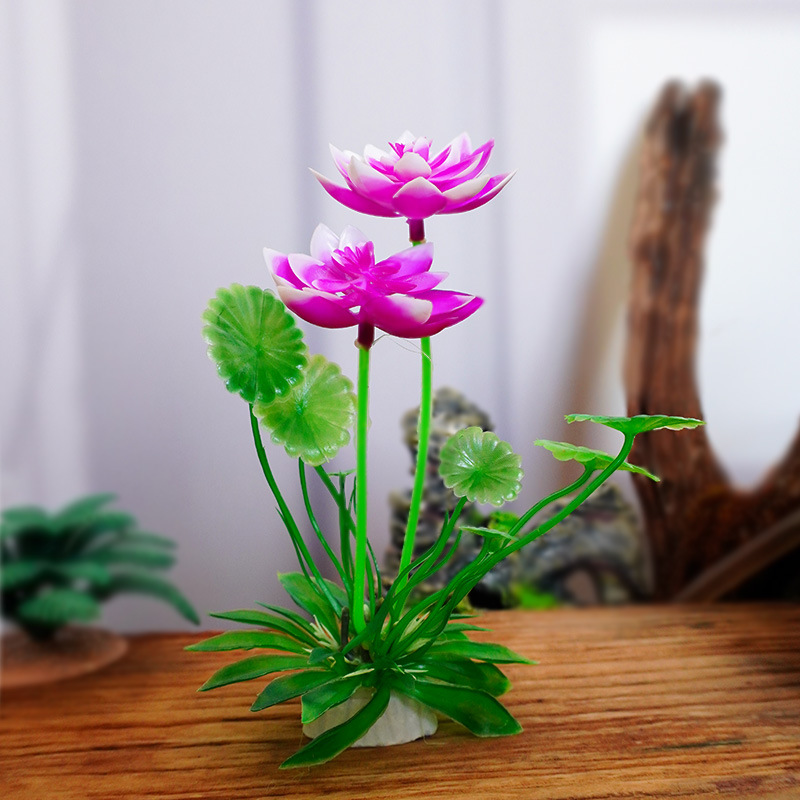 Paisaje de piscina de flores falsas, decoración de paisajismo de flores artificiales de loto, sensación de loto de pegamento, decoración de paisajismo de hojas de loto de loto