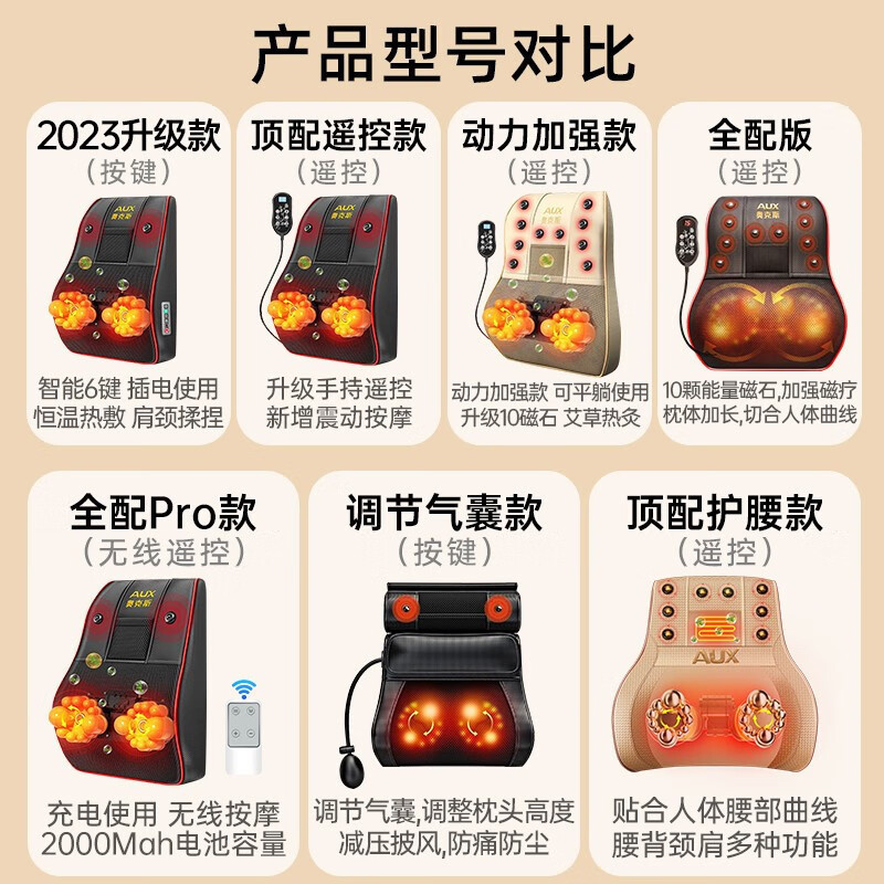 代发奥克斯肩颈椎按摩器按摩仪背部腰部腰椎靠垫全身按摩枕头礼品|undefined