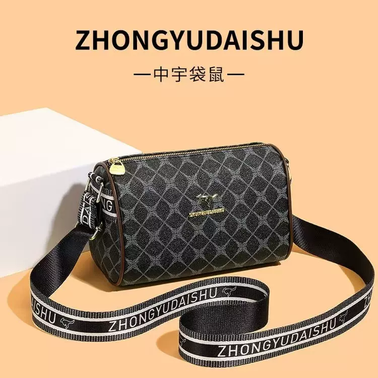 批发洋气2025新款百搭质感斜挎包复古格子休闲潮时尚单肩包枕头包