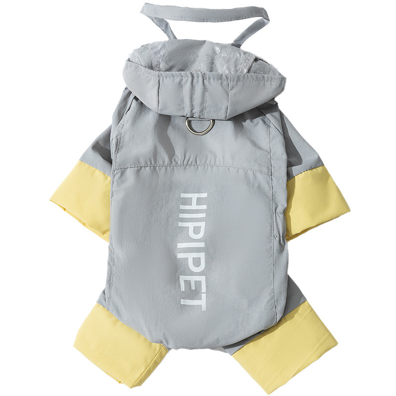 Perro ajustable a prueba de viento reflector chaqueta de lluvia de asalto cuatro patas todo incluido impermeable ropa de perro pequeño y mediano peluche para mascotas impermeables