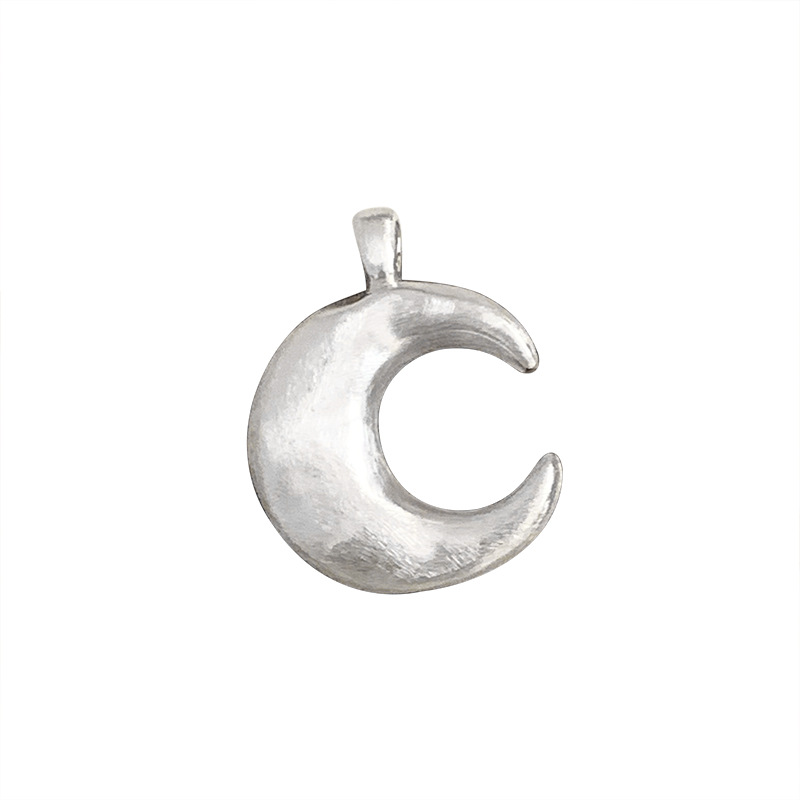 Moon Pendant And Ring Set In Matte Silver Premium Jewellery_voghion.com