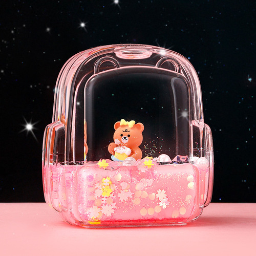 Creative dried flowers, luminous school bag, oil drop ornaments, oil quicksand bottle, same quicksand floating gift gift