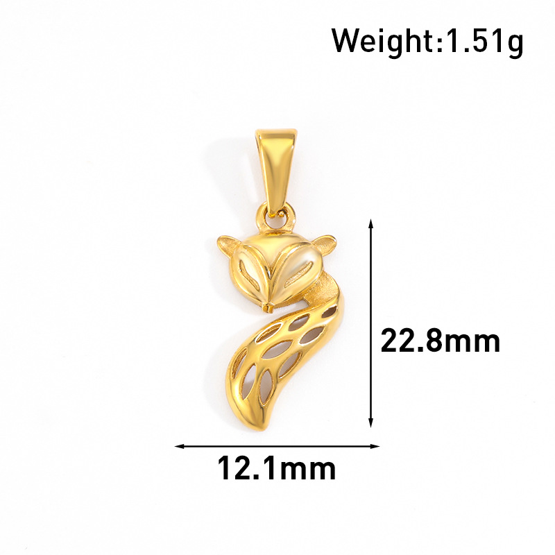 4g Weight Pendant Jewelry Making Type Real Gold Plated Plating Material 1 Piece Quantity Daily Occasion 304 Stainless Steel Material Animal Pattern All Seasons Season Unisex Gender Polished Finish Basic, Vintage Style Style Waterproof Non Tarnish, Plating Craft Real Gold Plated Animal 304 Stainless Steel Basic Vintage Style Waterproof Non Tarnish 6