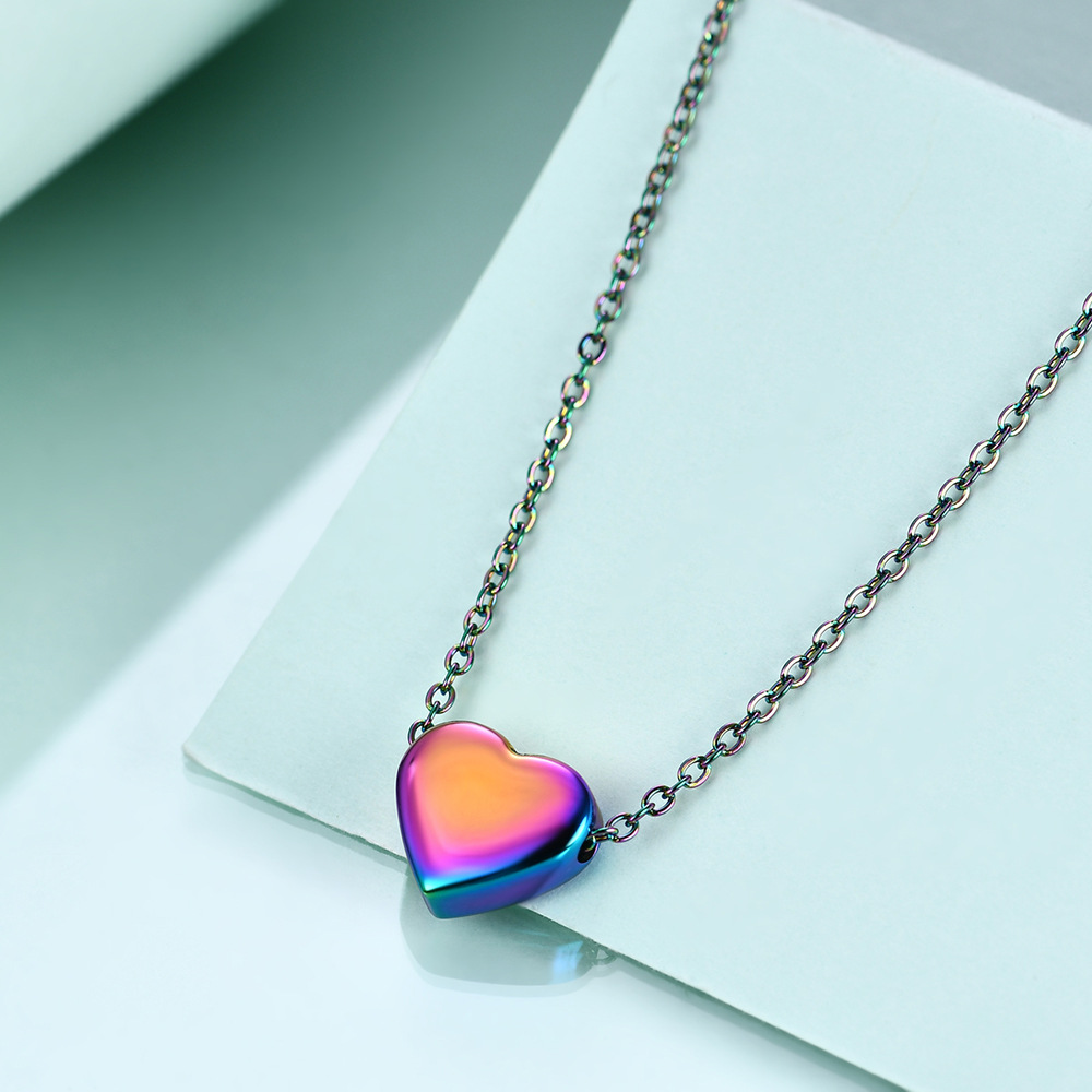 Women'S Gender Sweet Letter Heart Shape Titanium Steel Necklace 1 Piece