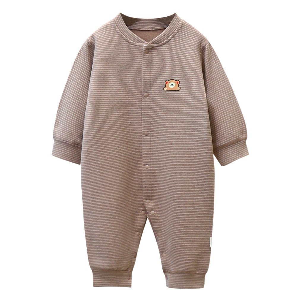 Nuevo bebé de terciopelo mono bebé rayado mameluco sin hueso mameluco Otoño e Invierno recién nacido niños pijamas calientes