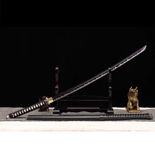 龙泉市刀剑电影道具末日丧尸打刀 锰钢锻打高温烤紫指挥刀未开刃