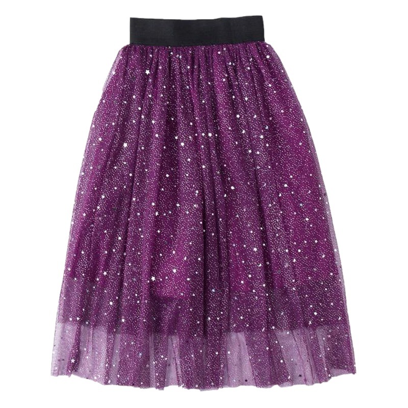 Factory Direct Sales Girls' Skirts, New Spring and Summer Models, Starry Sky Mesh Skirts for Older Children, Children's Long Skirts, Fairy Skirts
