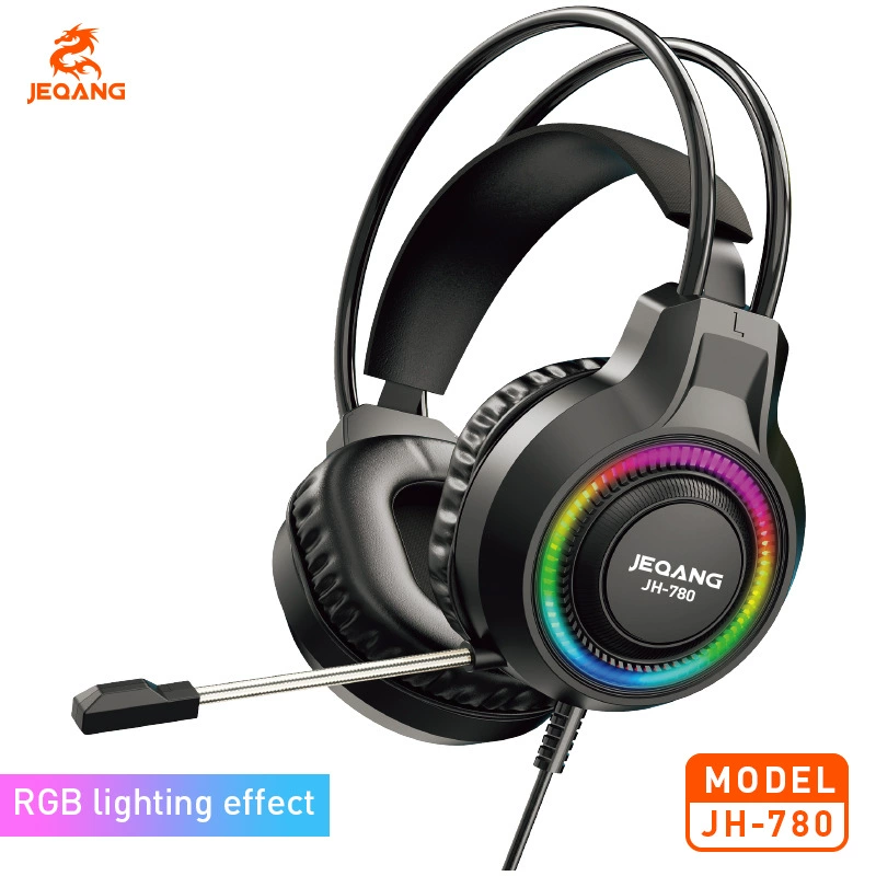 Проводное игровое или наушники (JEQANG) JH-780, подсветка RGB, виртуальный 7.1, микрофон, для ПК