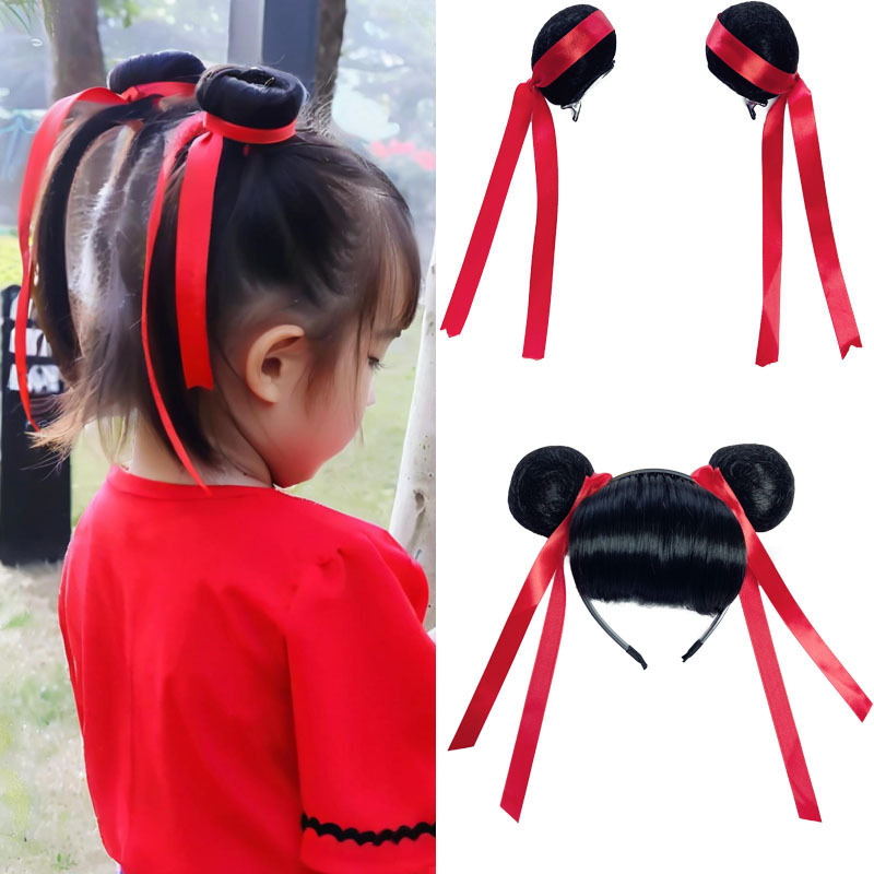Children's Hairbands, Wigs, Bun Hair Clips, Nezha: Legend of the Demon Boy Same Style Hair Accessories, Performance Soft and Cute Headwear Children's Hairbands, Wigs, Bun Hair Clips, Nezha: Legend of the Demon Boy Same Style Hair Accessories, Performance Soft and Cute Headwear