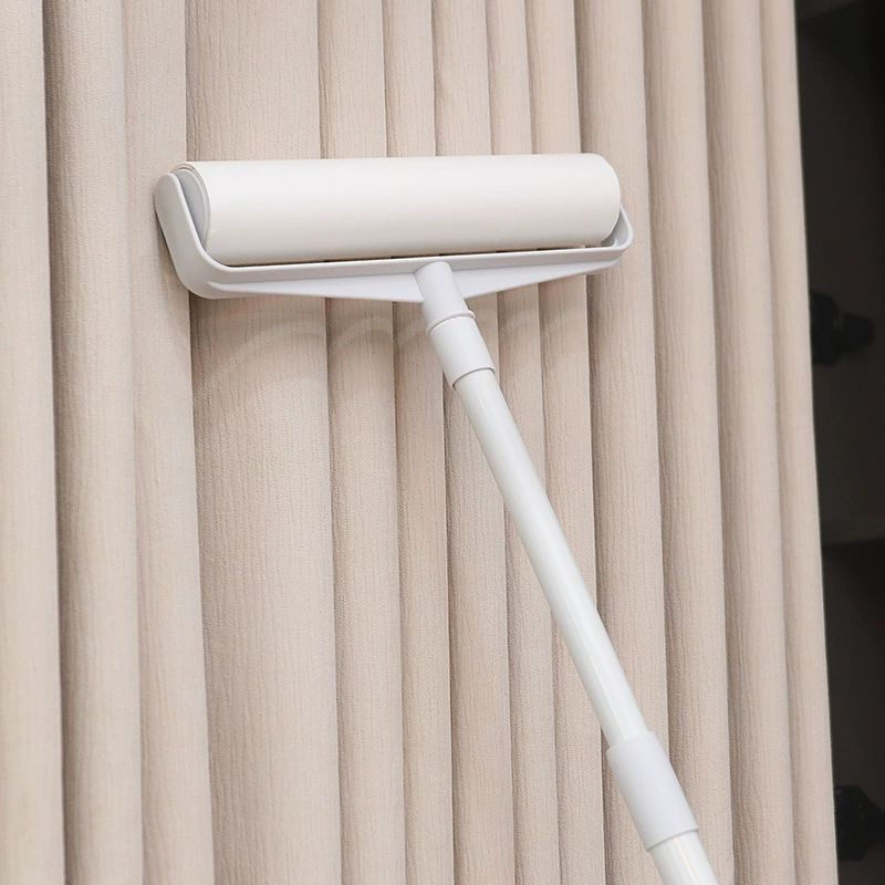 Hair sticker drum long rod telescopic sticker brush clothes roller wool sticker tearable paper mop dust removal roller