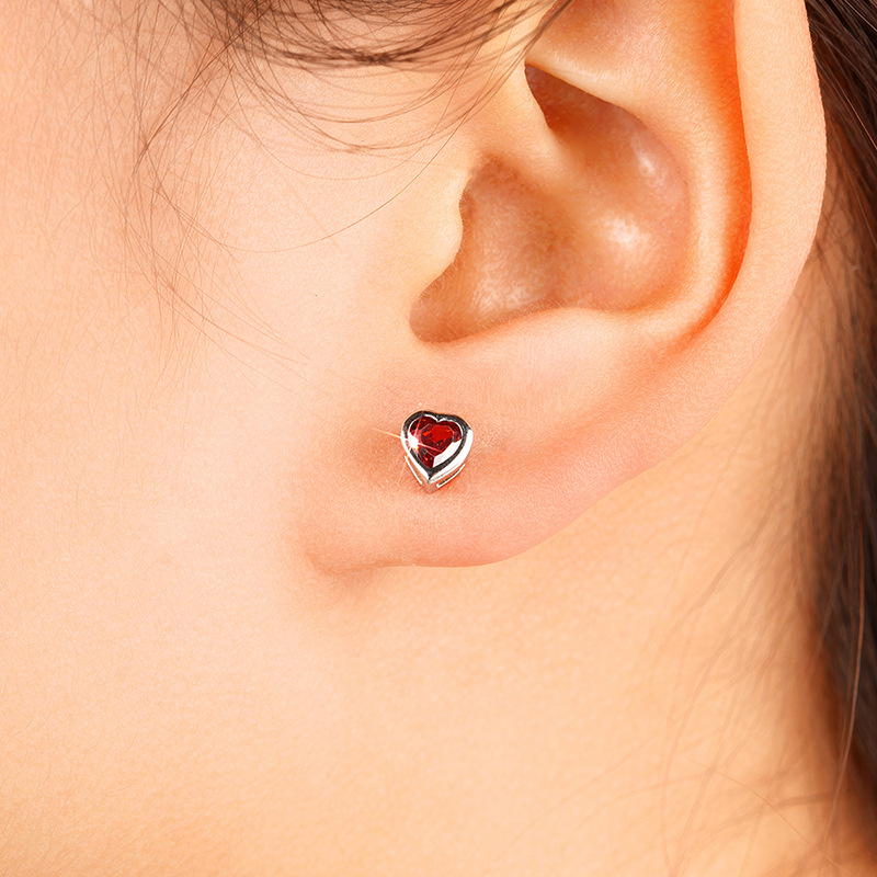 3g Weight Copper Ear Needle Material Ear Studs Classification 1 Pair Quantity Daily, Street Occasion Copper Material Heart Shape Pattern All Seasons Season Women's Gender Sweet Style 1 Pair Sweet Heart Shape Copper Ear Studs 45