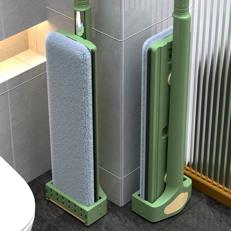 Hands-Free Flat Mop, 36 cm Panel, EVA Squeegee & Microfiber, Thick Rod Grip
