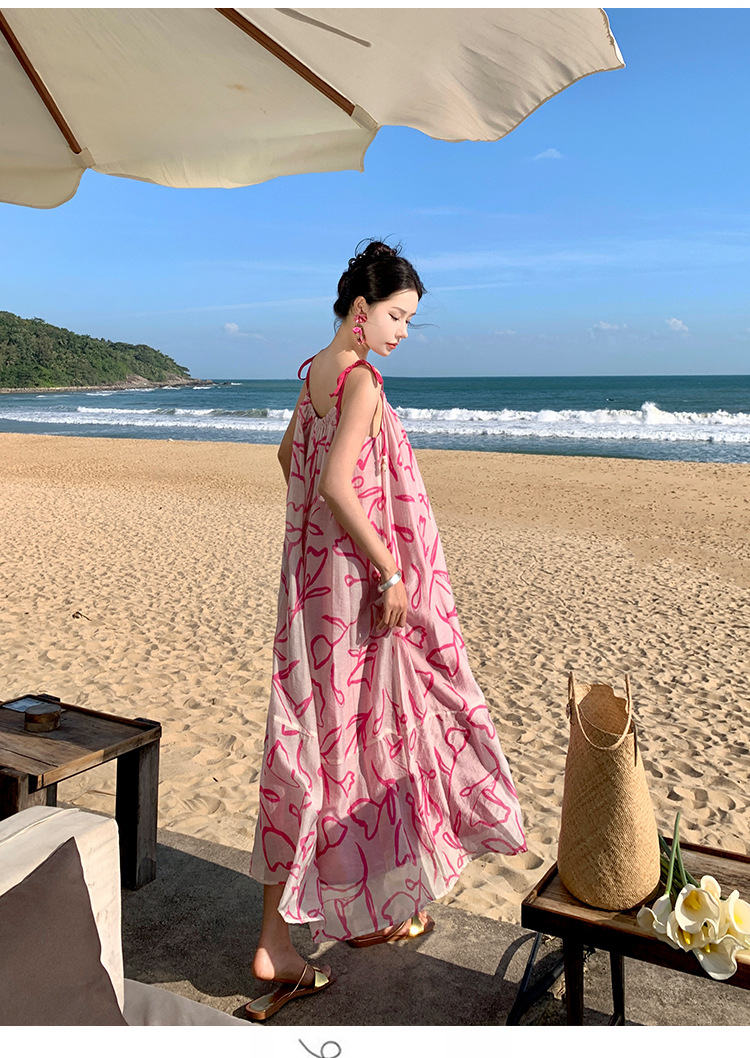 F6482 610K ÁO HAI DÂY NỮ SHETDT MÙA HÈ HỌA TIẾT HOA HAI DÂY HỞ VAI THỜI TRANG NỮ ĐỒ ĐI BIỂN VÁY MAXI G02 SẢN PHẨM MỚI