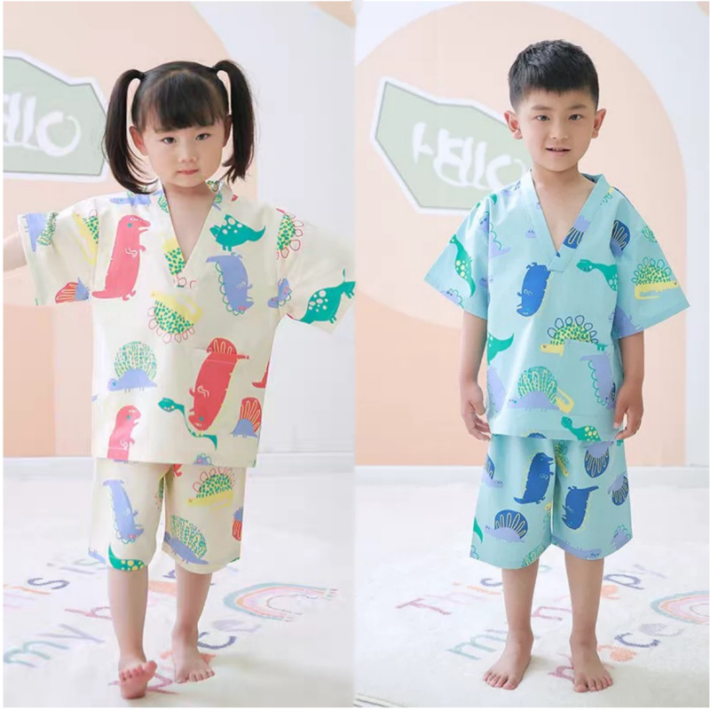 高档儿童汗蒸服纯棉洗浴中心按摩理疗服童装浴服桑拿按摩服汤泉服
