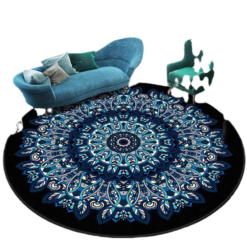 Tappeto rotondo stile vintage boho nordico per salotto balcone_voghion.com