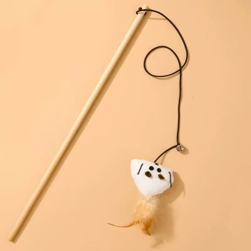 나무 고양이 놀리는 막대기 [삼각형 스타일]