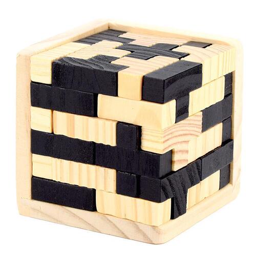 Educational toys wooden Luban lock building blocks Kongming lock leisure intellectual Rubik's cube classical 54T magic beans factory direct sales