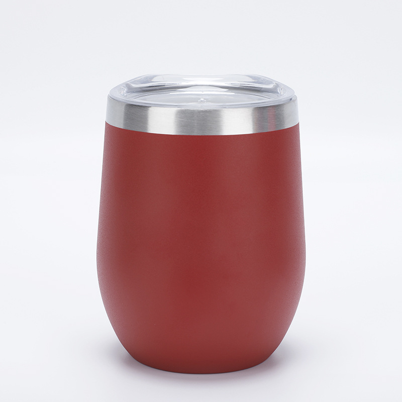 Copa de cáscara de huevo especial transfronteriza 304 copa de vino tinto de acero inoxidable de doble capa vacío Copa en forma de U taza de vacío taza de vientre grande al por mayor