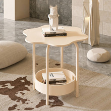 工厂速发岩板奶油风小茶几现代简约客厅移动置物架小圆桌沙发边几