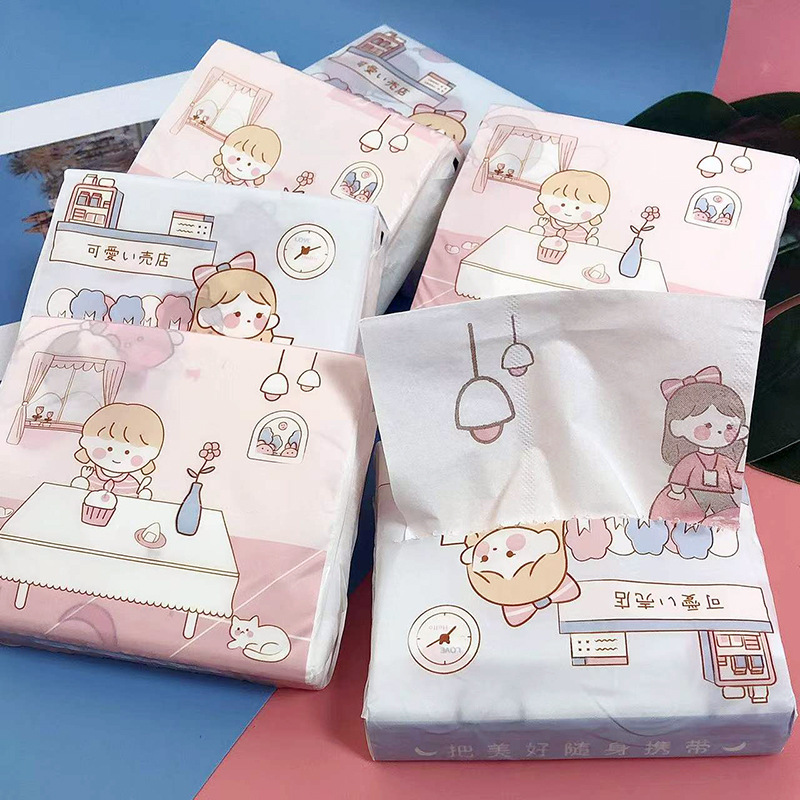 Cartoon printing paper portable small bag color napkin girl printing paper household paper tissue paper wholesale Cartoon printing paper portable small bag color napkin girl printing paper household paper tissue paper wholesale