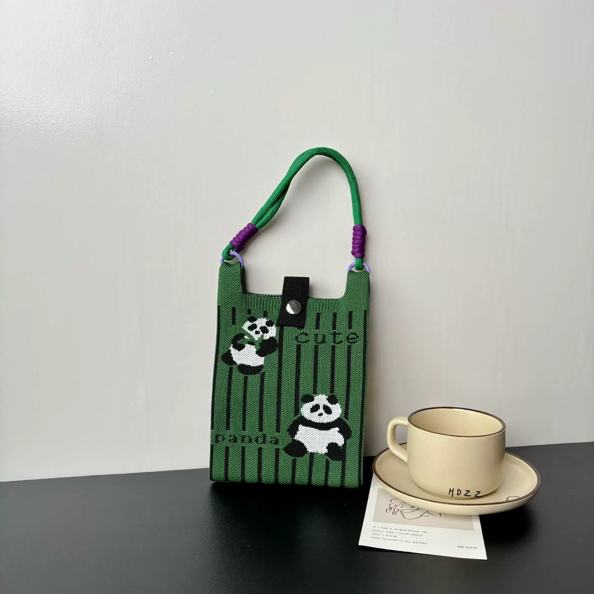 Cartoon knitted one-shoulder bag, shoulder bag