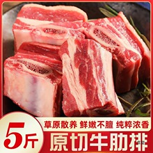 原切牛肋排精修冷冻牛排骨产鲁西黄牛牛肉牛骨头带肉5斤批发