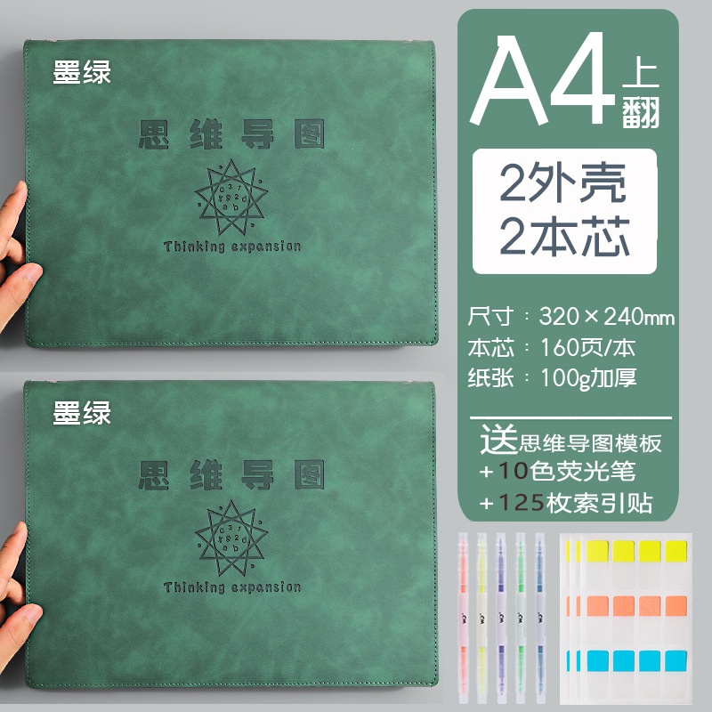 Mapa de la mente cuaderno a4B5 cuaderno de hojas sueltas desmontable estudiante simple examen de ingreso de posgrado Aprendizaje de cuero suave en stock al por mayor