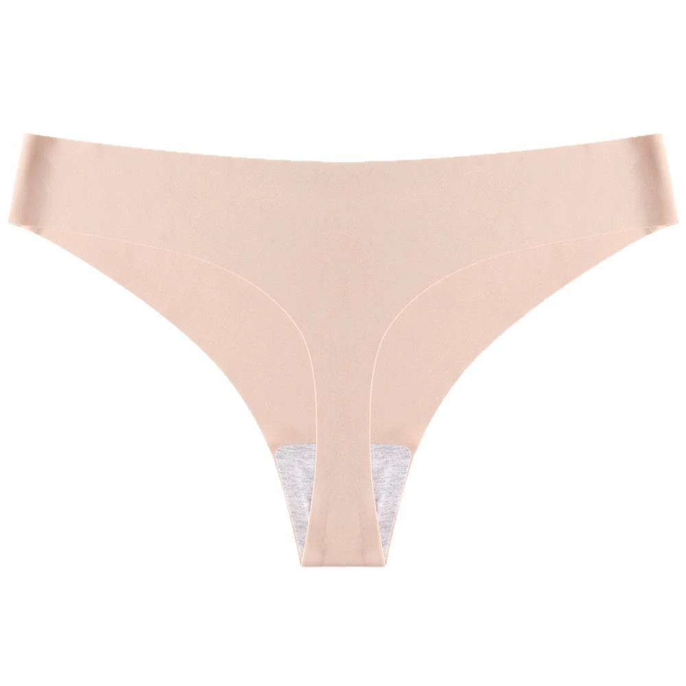 Трусики-стринги (кремовая нить) бесшовные T-back, йога underwear, белый и цветной, размеры S–XL, варианты плюс-сайза