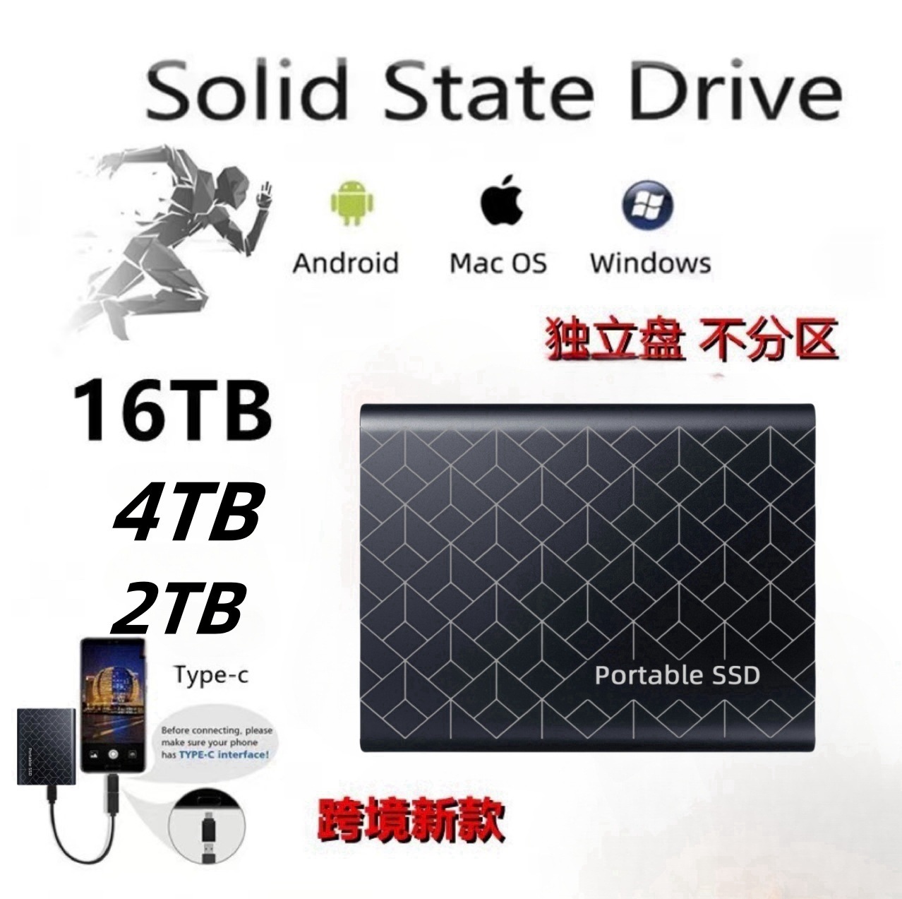 Cross-Border High-Speed Solid-State Mobile Hard Drive Ultra-Thin Expansion Upgrade Manufacturer Spot Large Capacity