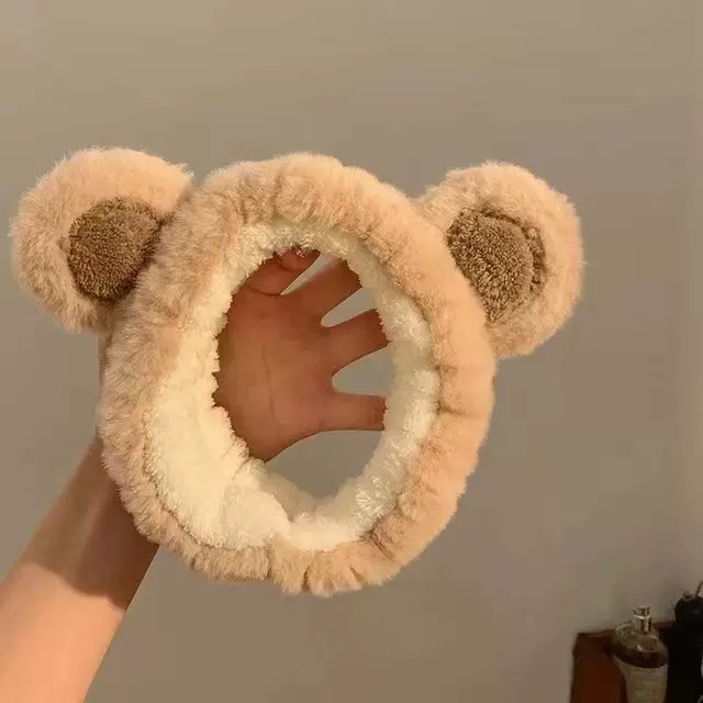 Caricatura verde rana correa de cabello mujer nuevo lindo gran ojo correa de cabello lavar la cara correa de cabello máscara de Navidad tocado