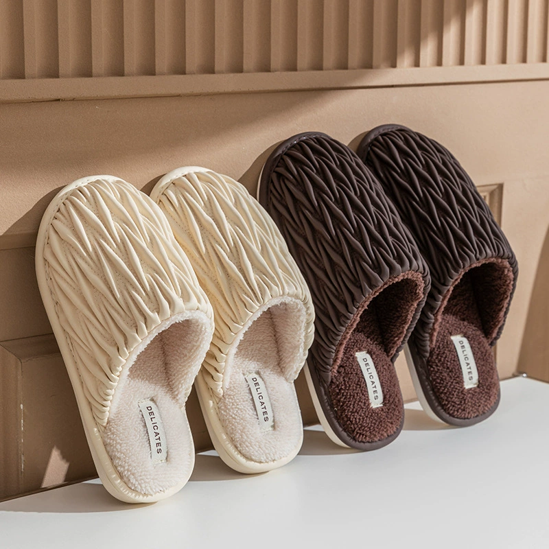 Хлопковые тапочки Cixi для женщин на весну, осень и зиму для домашнего использования, нескользящие домашние теплые плюшевые зимние мужские тапочки для пар