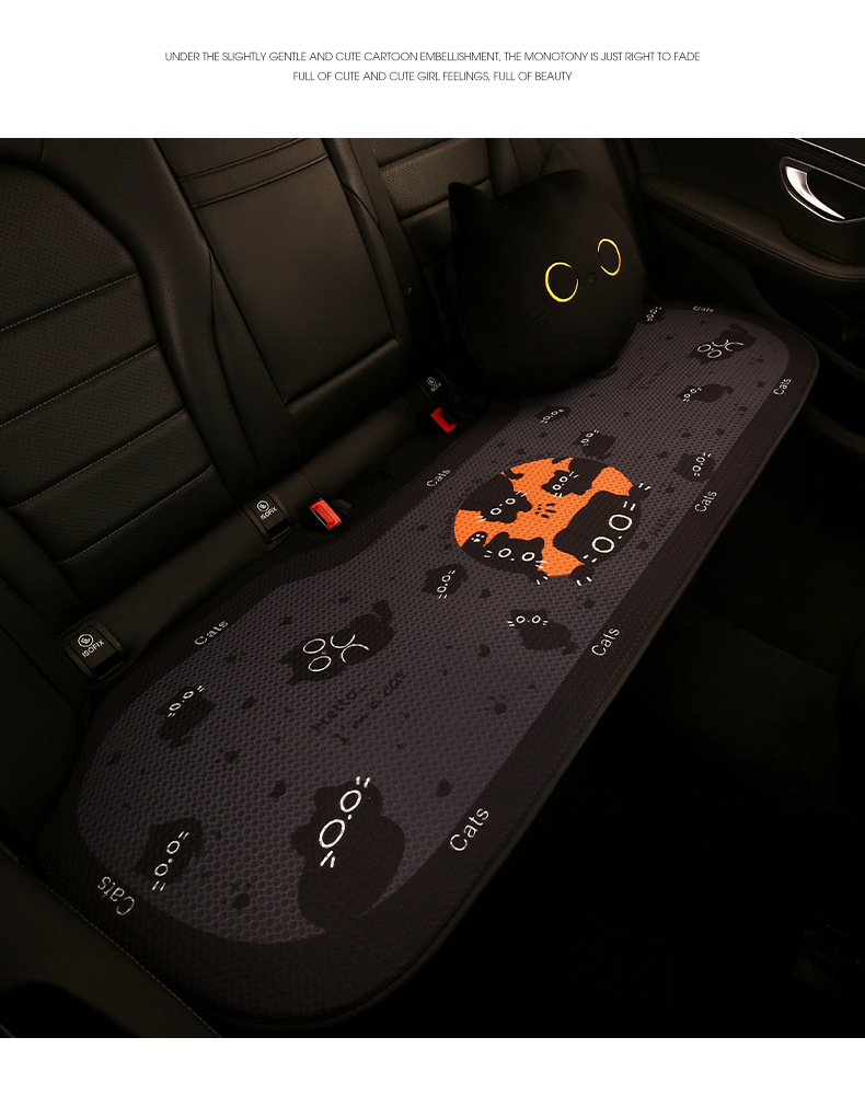 Cartoon cute women's four seasons universal breathable car cushion personalized Kitten Cat series Single piece cushion