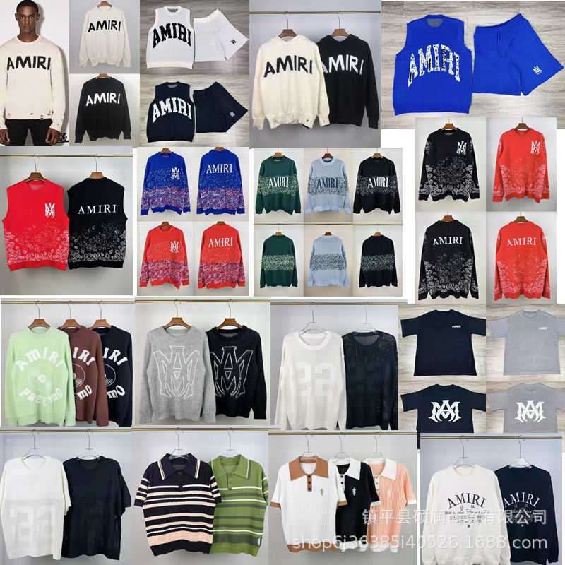 European and American High Street Fashion Brand Autumn and Winter Casual Letter Logo Jacquard Loose Warm Long-Sleeved Round Neck Knitted Sweater