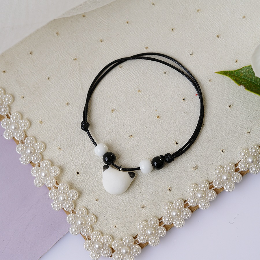 thumbnail image 1 of Pulsera de perla de cerámica para estudiante, decoración de mano para novia, pulsera para niños de la escuela, joyería femenina 133A, arcilla blanca, uno, 1 of 2