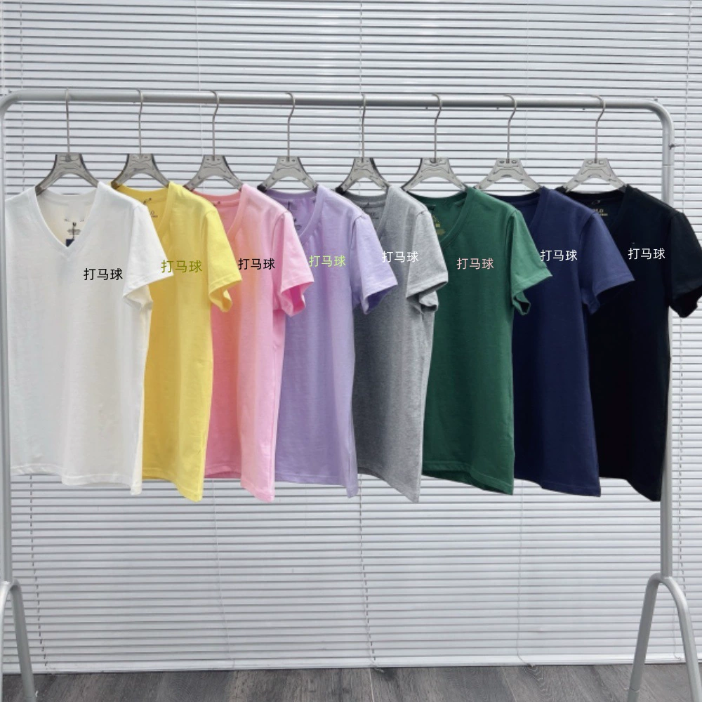 25 летних V-образных образных женских пони с вышивкой с круглым вырезом с половиной рукава трансграничная повседневная нижняя рубашка для студентов тонкая и тонкая футболка