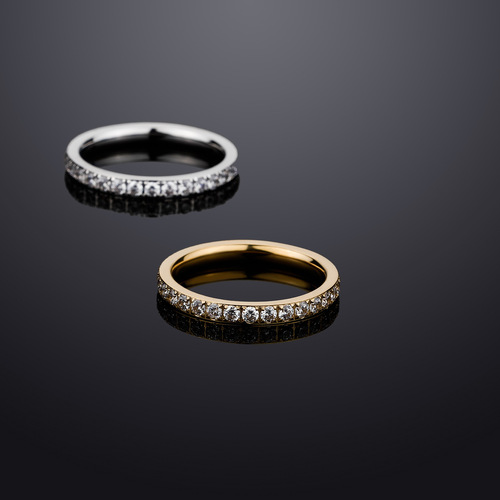 Amazon AliExpress Trendy Gold-plated Stainless Steel Solitaire Diamond Ring for Women Hip-hop Simple Ring Personality Accessory