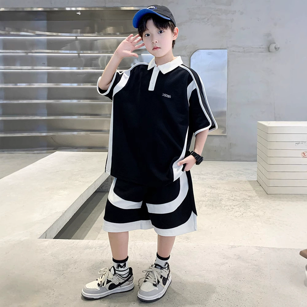 Summer clothing, children's set, summer polo, for teenagers, with short sleeve