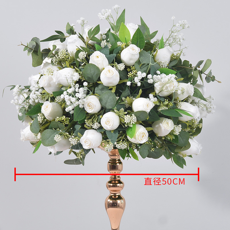 50cm 봄봉오리 꽃볼-화이트