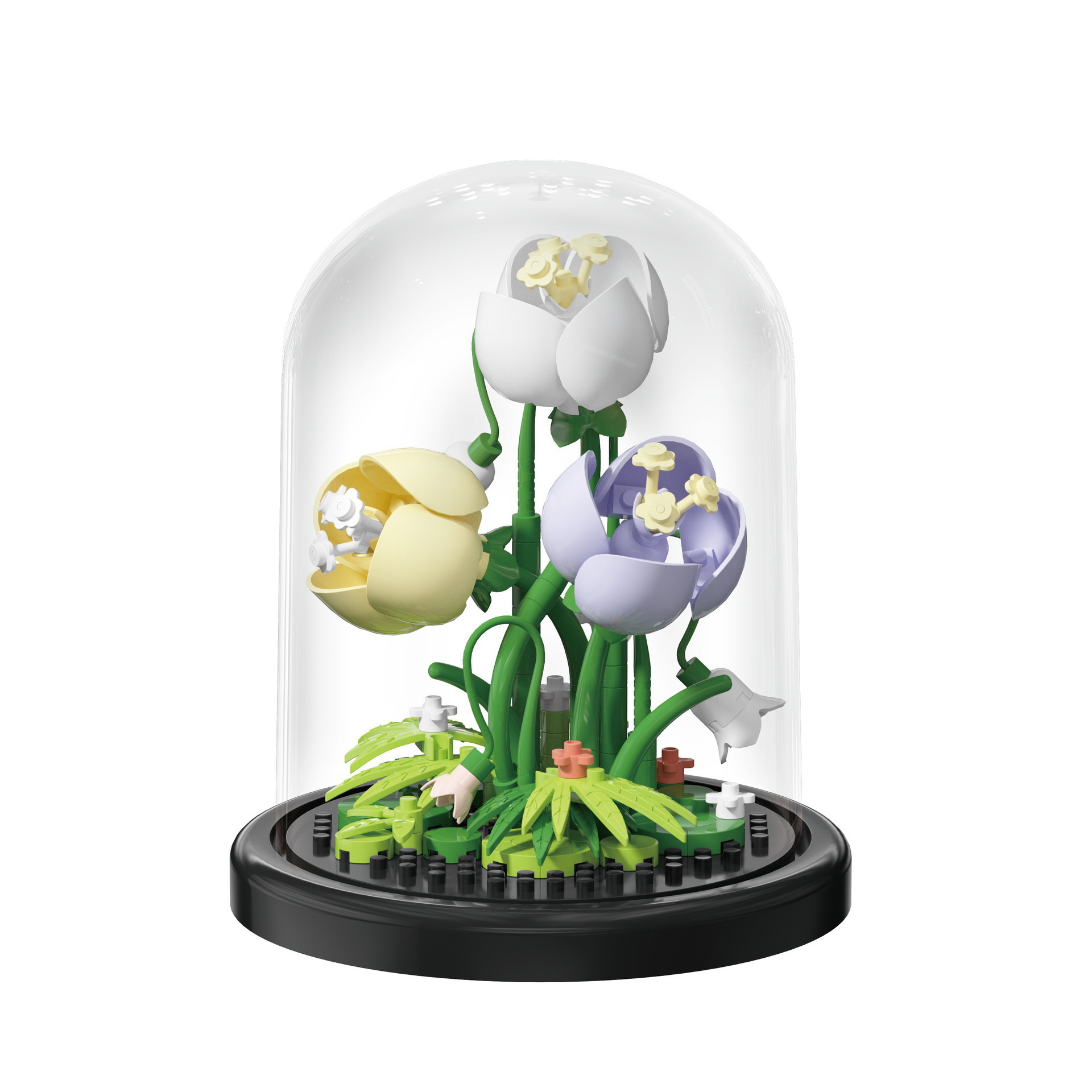 Cubierta de polvo, bloques de construcción, flores, compatible con Lego en maceta, flores de hibisco, juguetes de ensamblaje para niños, venta al por mayor transfronteriza de San Valentín